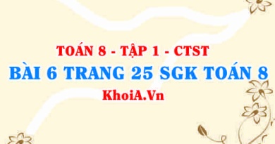 Bài 6 trang 25 SGK Toán 8 Tập 1 Chân trời sáng tạo